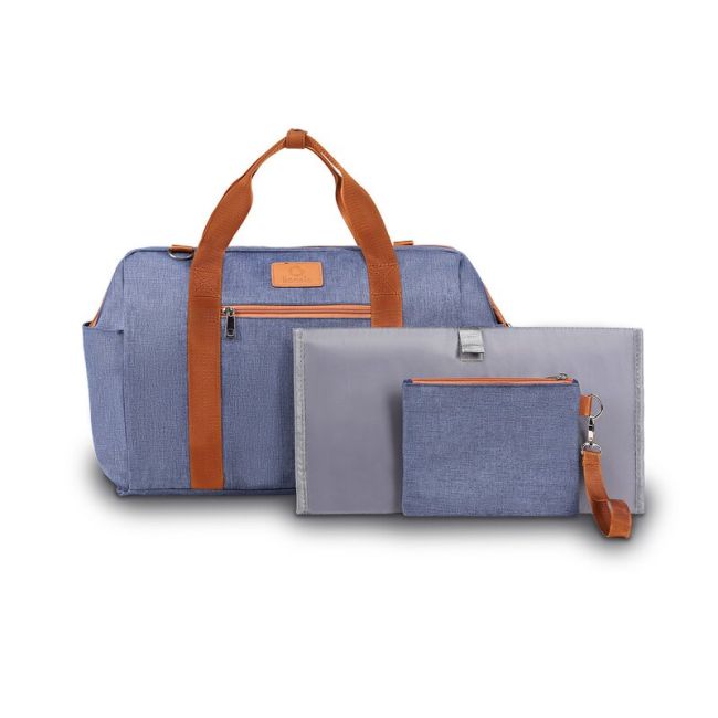 Lionelo - Geanta pentru mamici Ida Cu multiple compartimente, Albastru BYNLO-IDA_BLUE_DENIM