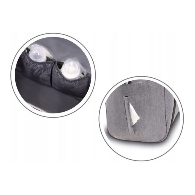 Lionelo - Geanta pentru mamici Ida Cu multiple compartimente, Gri BYNLO-IDA_GREY_CONCRETE