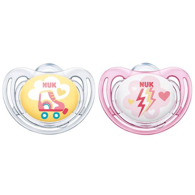 Nuk Suzeta Freestyle Silicon M2 Galben 6-18 luni 2 Bucati Set ERFMAR-N3652