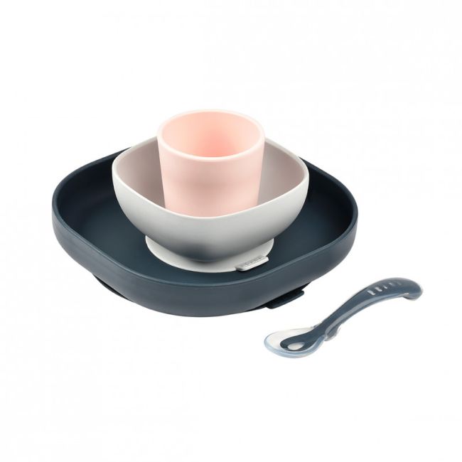 Set de masa silicon Beaba 4 piese Night Blue ERFB913506