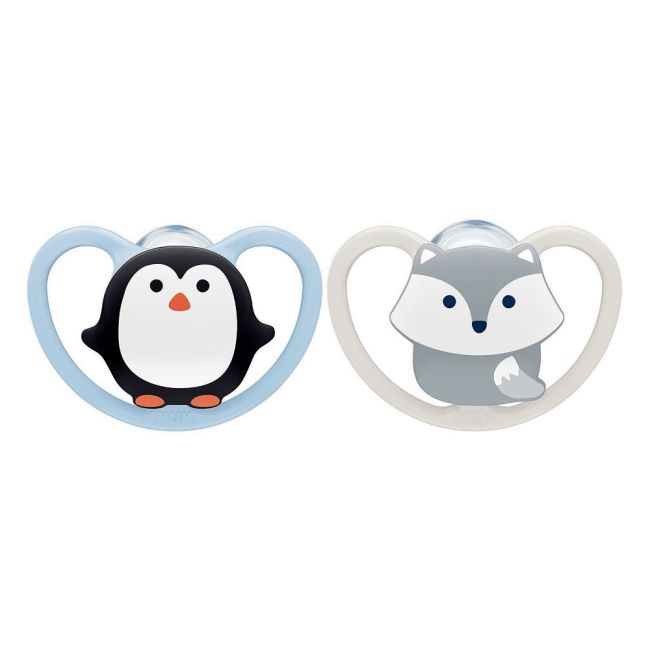 Suzeta Nuk Space Silicon M1 Pinguin 0-6 luni 2 Bucati Set ERFMAR-N3782
