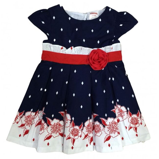 Rochita fetite - Dark blue and red flower - MD134-r.3 luni