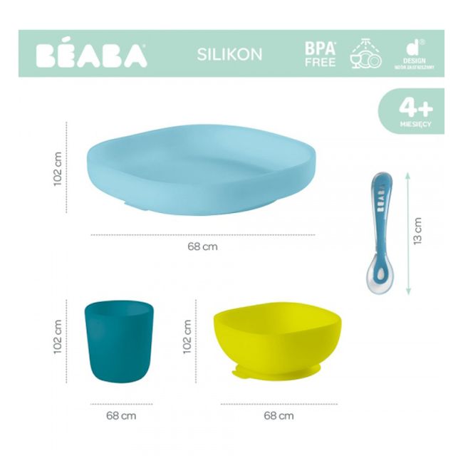 Set de masa silicon 4 piese Bleu ERF3384349134280