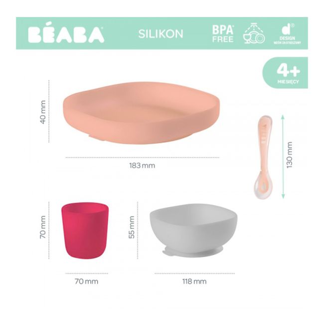 Set de masa silicon 4 piese roz ERF3384349134297