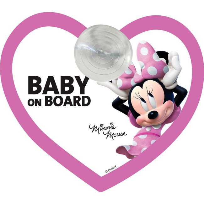 Semn de avertizare Baby on Board Minnie Disney CZ10422 BBJCZ10422_Roz