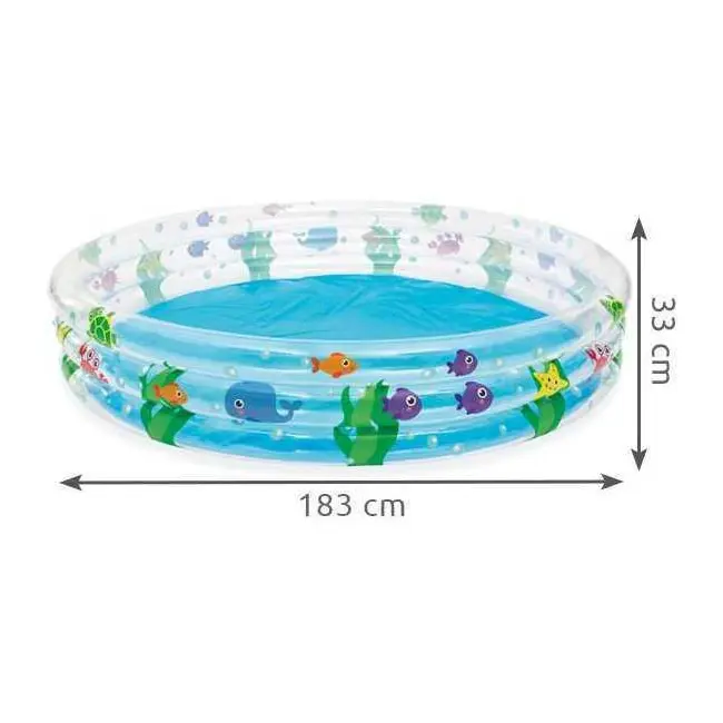 Piscina gonflabila cu 3 inele Pestisori 188 x 33 cm Bestway MY17686 BBJMY17686_Albastru