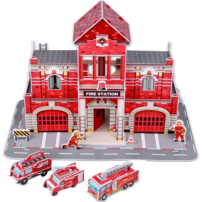 Set constructie puzzle 3D -  Statie de pompieri Fiesta Crafts FCT-3047 BBJFCT-3047_Initiala
