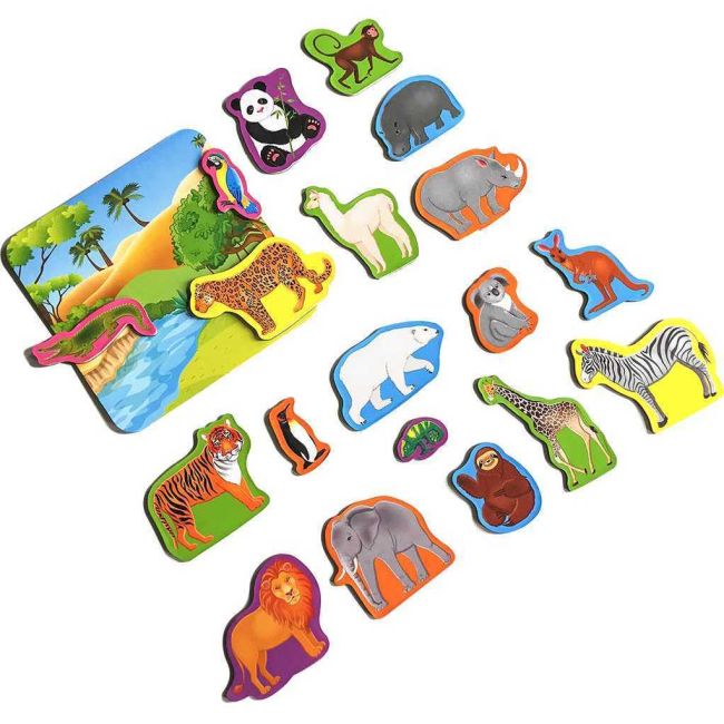 Set magnetic Animale de la Zoo cu Plansa magnetica inclusa, 19 piese Roter Kafer RK2090-02 BBJRK2090-02_Initiala