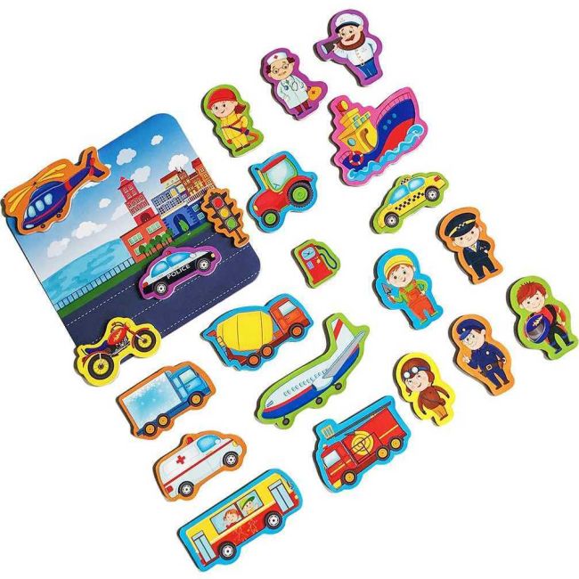 Set magnetic Mijloace de Transport cu Plansa magnetica inclusa, 22 piese Roter Kafer RK2090-04 BBJRK2090-04_Initiala