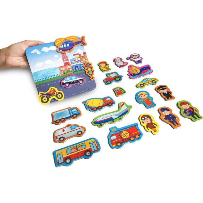 Set magnetic Mijloace de Transport cu Plansa magnetica inclusa, 22 piese Roter Kafer RK2090-04 BBJRK2090-04_Initiala