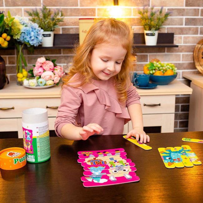 Set puzzle-uri din betisoare Lama si Unicorn, 16 piese Roter Kafer RK1090-01 BBJRK1090-01_Initiala
