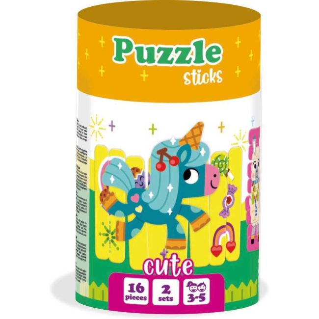 Set puzzle-uri din betisoare Lama si Unicorn, 16 piese Roter Kafer RK1090-01 BBJRK1090-01_Initiala