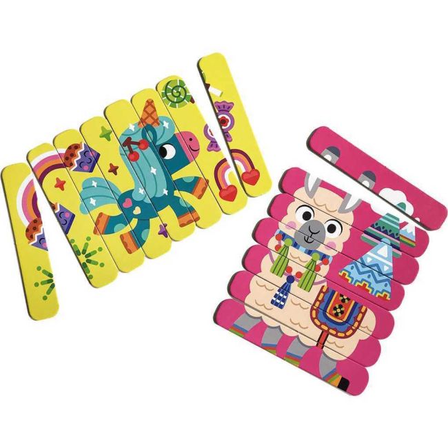 Set puzzle-uri din betisoare Lama si Unicorn, 16 piese Roter Kafer RK1090-01 BBJRK1090-01_Initiala