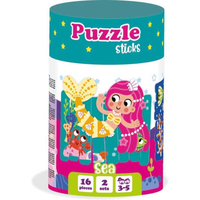 Set puzzle-uri din betisoare Sirena si Calut de mare, 16 piese Roter Kafer RK1090-03 BBJRK1090-03_Initiala