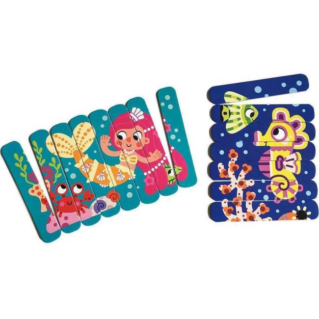 Set puzzle-uri din betisoare Sirena si Calut de mare, 16 piese Roter Kafer RK1090-03 BBJRK1090-03_Initiala