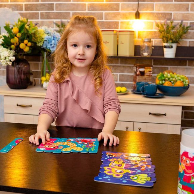 Set puzzle-uri din betisoare Sirena si Calut de mare, 16 piese Roter Kafer RK1090-03 BBJRK1090-03_Initiala