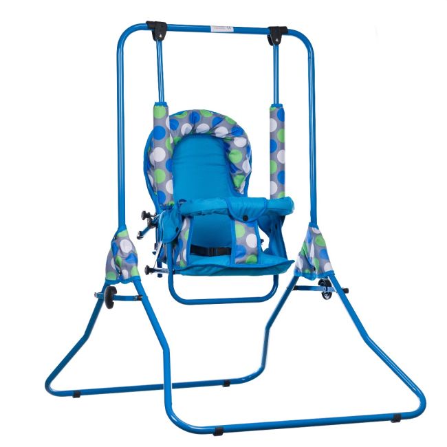 Leagan pentru copii, Top Kids, cu spatar reglabil, Blue Dots KRT4117ATH3BD