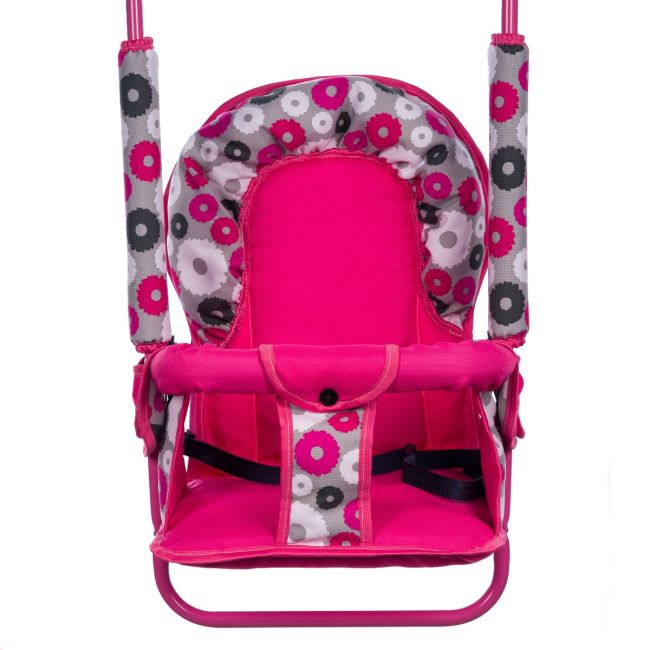 Leagan pentru copii, Top Kids, cu spatar reglabil, Pink Flowers KRT4117ATH3PF