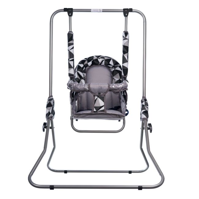 Leagan pentru copii, Top Kids, cu spatar reglabil si bara detasabila, Grey Romb KRT4124ATH1GR