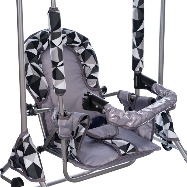 Leagan pentru copii, Top Kids, cu spatar reglabil si bara detasabila, Grey Romb KRT4124ATH1GR