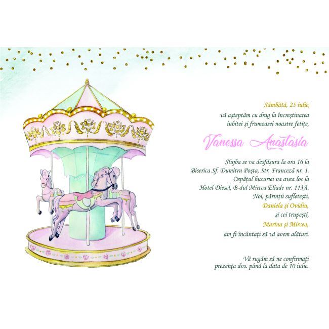 Invitatie de botez Carusel - SHYFL018
