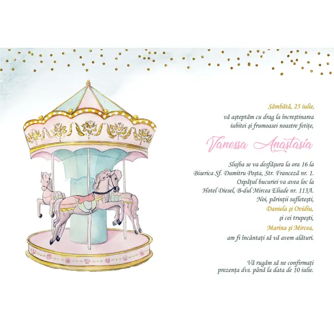Invitatie de botez Carusel - SHYFL018