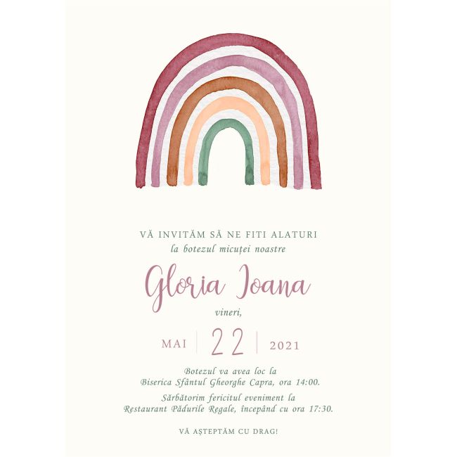 Invitatie de botez Curcubeu - SHYFL035