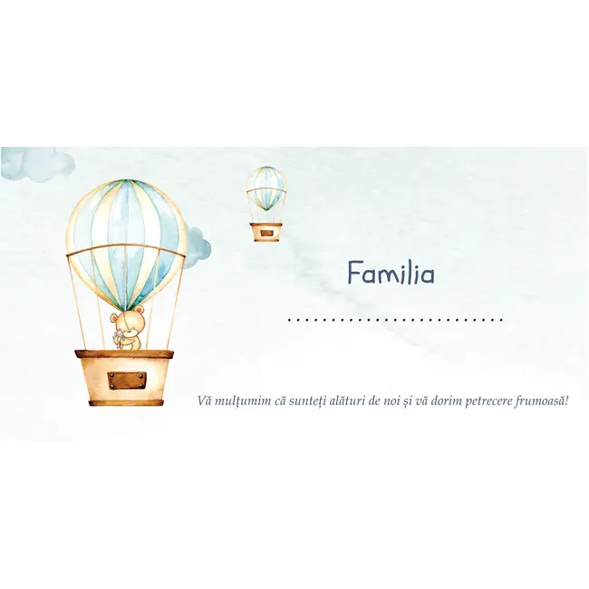 Place card Balon de aer ursulet - SHYFL037