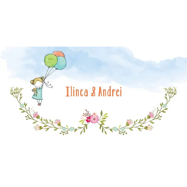 Place card Fetita cu baloane - SHYFL045