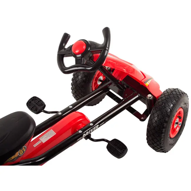 Kart cu pedale si roti gonflabile Driver Kidscare Rosu SUPKC_D01_rosu