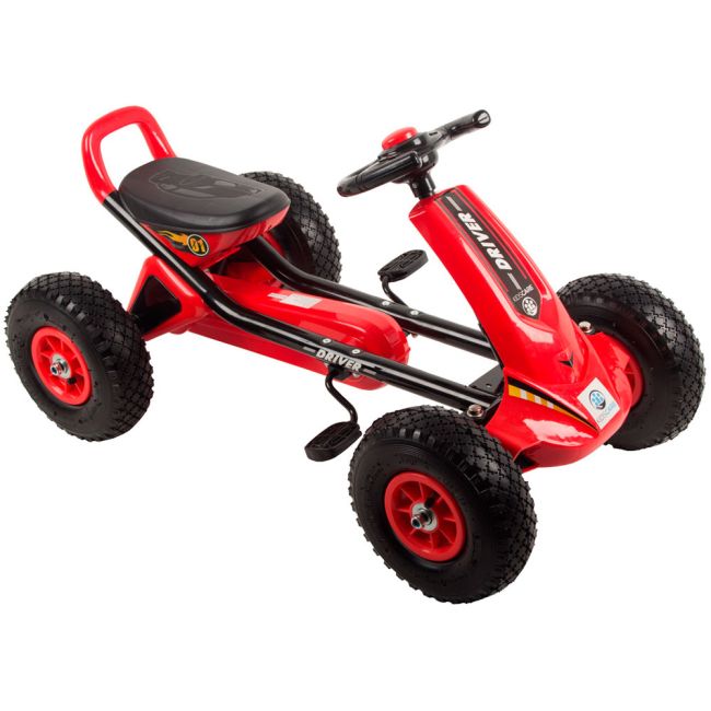 Kart cu pedale si roti gonflabile Driver Kidscare Rosu SUPKC_D01_rosu