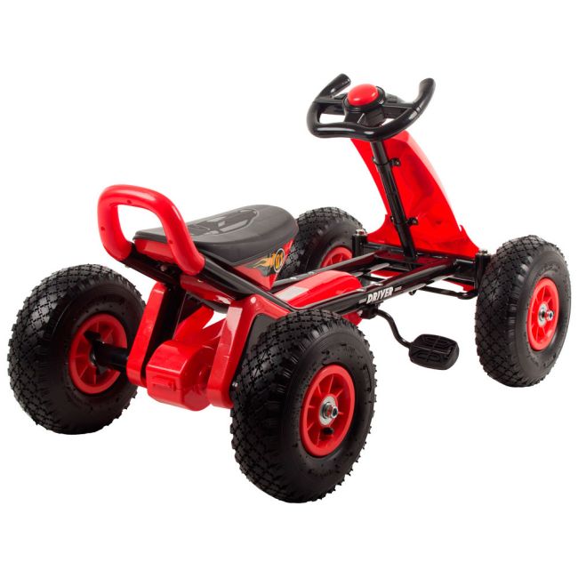 Kart cu pedale si roti gonflabile Driver Kidscare Rosu SUPKC_D01_rosu