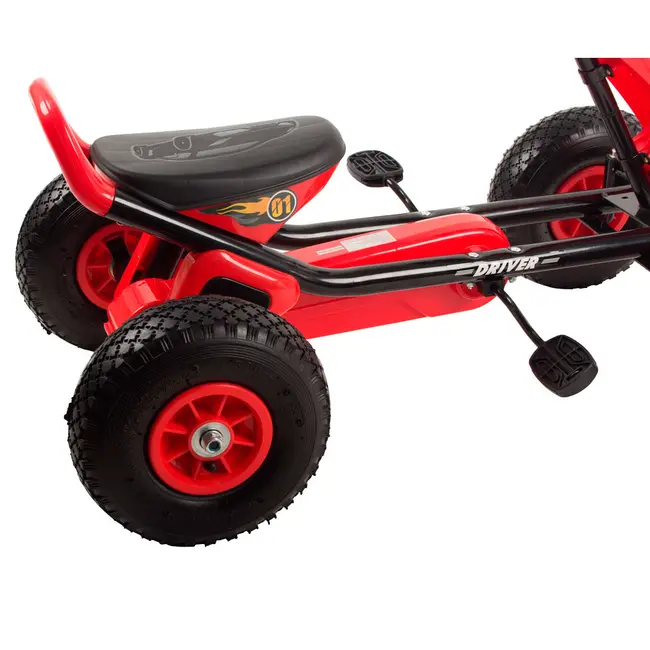Kart cu pedale si roti gonflabile Driver Kidscare Rosu SUPKC_D01_rosu