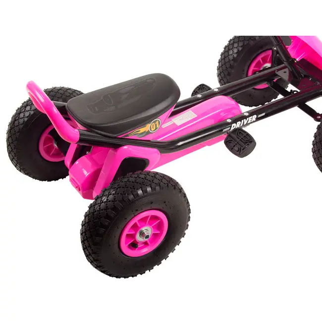 Kart cu pedale si roti gonflabile Driver Kidscare Roz SUPKC_D01_roz