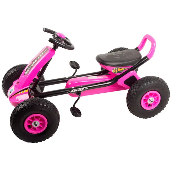 Kart cu pedale si roti gonflabile Driver Kidscare Roz SUPKC_D01_roz