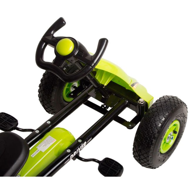 Kart cu pedale si roti gonflabile Driver Kidscare Verde SUPKC_D01_verde