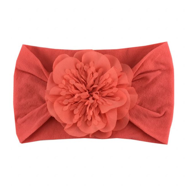 Bentita lata cu floare cu franjuri MBFD384-c7.0-12 luni-Roz pudra
