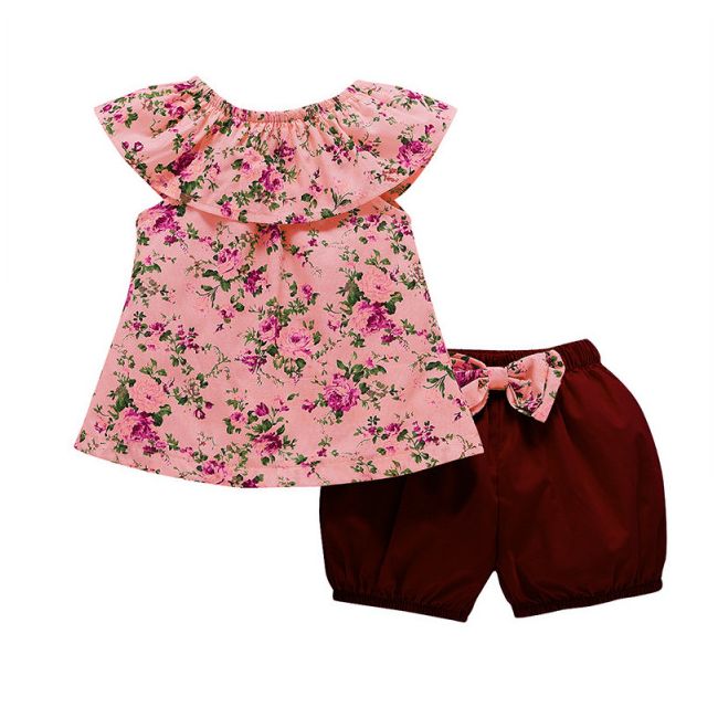 Costumas cu pantaloni bufanti pentru fetite MDHA09008-3.9-12 luni (Marimea 20 incaltaminte)