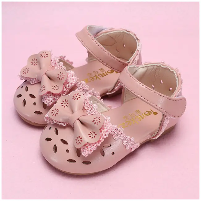 Pantofi roz pudra cu fundita si danteluta MDA01-1-sa45(DE5)