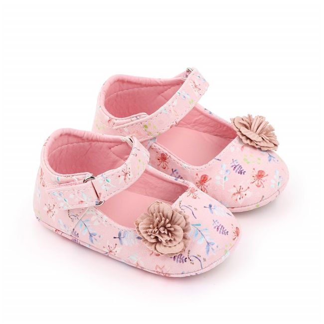 Pantofiori roz pentru fetite - Frunzulite colorate MDd2583-1-p01.3-6 luni (Marimea 18 incaltaminte)