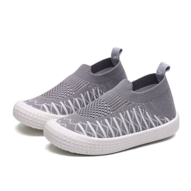 Mocasini gri cu model alb MBA355-3-p12.Marimea 21