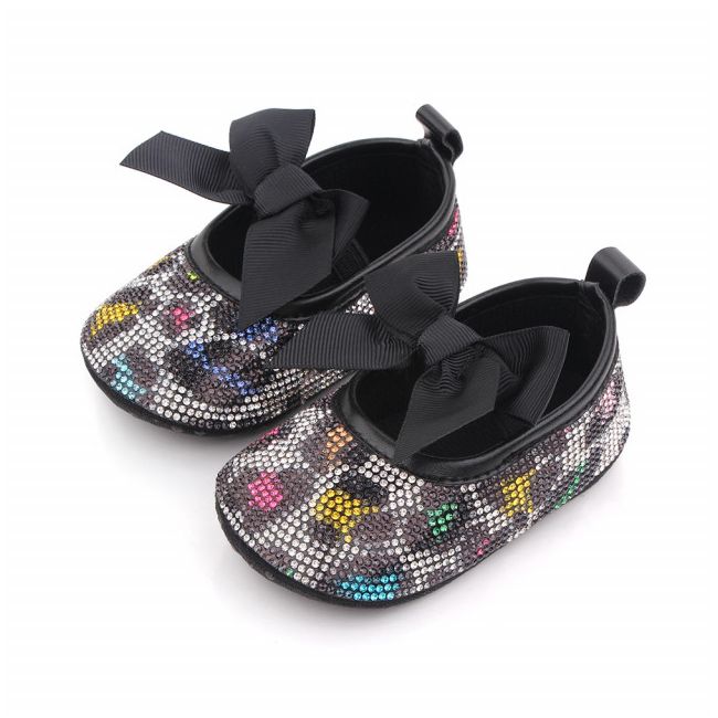 Pantofiori cu strasuri colorate - Leopard MBD2563-1.3-6 luni (Marimea 18 incaltaminte)