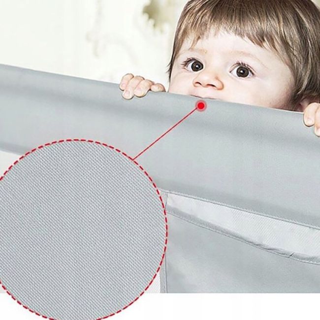 Bariera protectie pat culisanta XXL 200 cm Bears Grey, inaltime reglabila 68-98 cm LVTK5904067518209