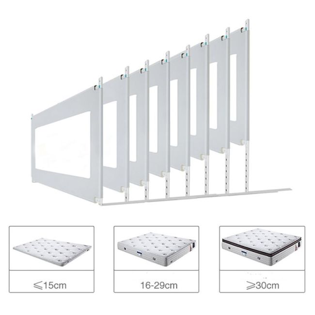 Bariera protectie pat culisanta XXL 200 cm Bears Grey, inaltime reglabila 68-98 cm LVTK5904067518209