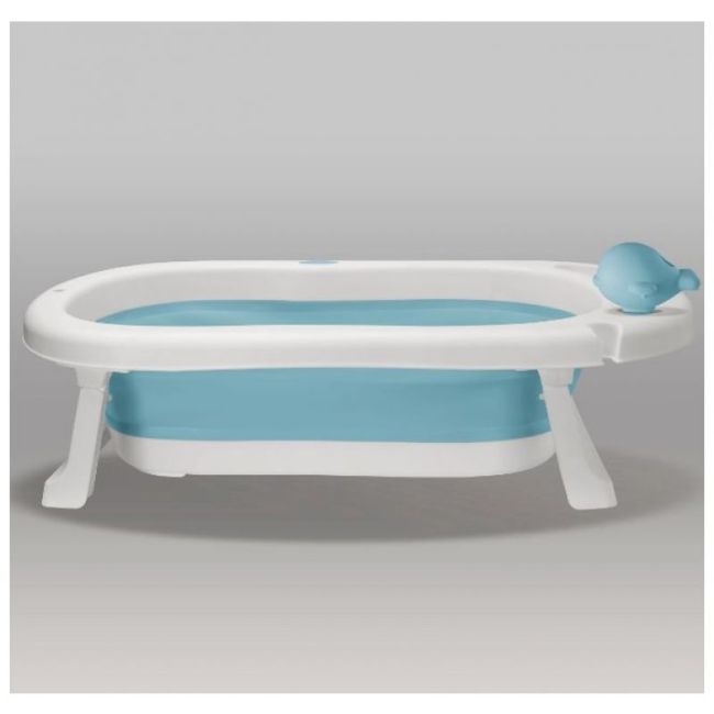 Cadita pliabila XL cu suport anatomic Kasia blue, include jucarie LVTK5903794147485