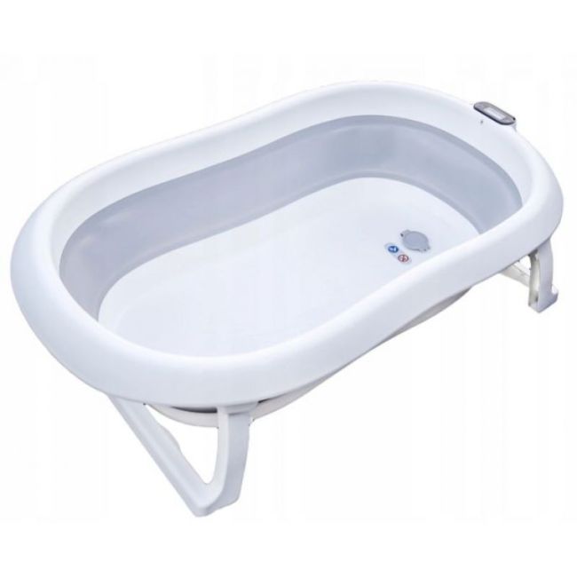 Cadita pliabila cu termometru si suport anatomic genua premium grey lvtk5904067518032