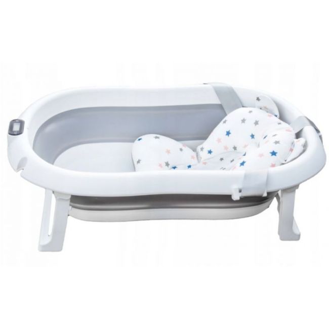 Cadita pliabila cu termometru si suport anatomic genua premium grey lvtk5904067518032