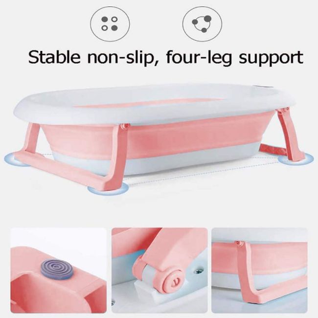 Cadita pliabila cu termometru si suport anatomic genua premium pink lvtk5903794147461