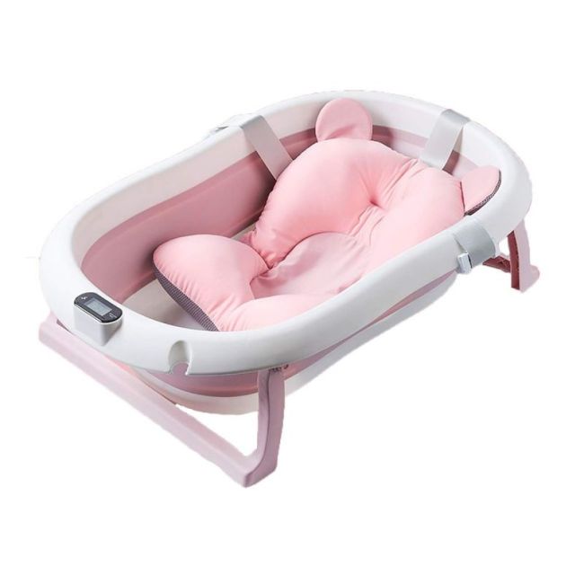 Cadita pliabila cu termometru si suport anatomic genua premium pink lvtk5903794147461