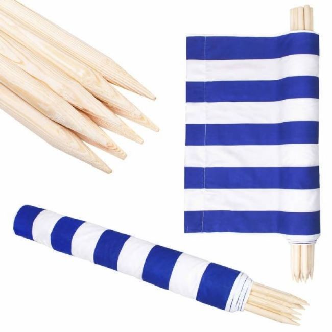 Paravan pentru plaja pliabil 10m navy stripes springos lvtkpa009